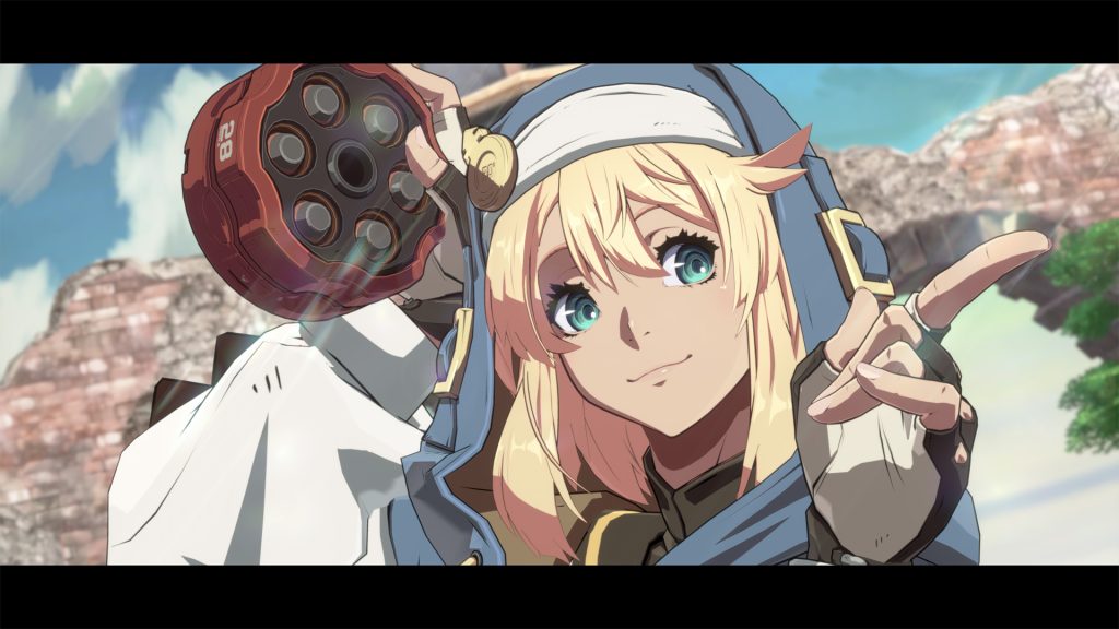 A fusion of guilty gear characters bridget and nekoarc in action